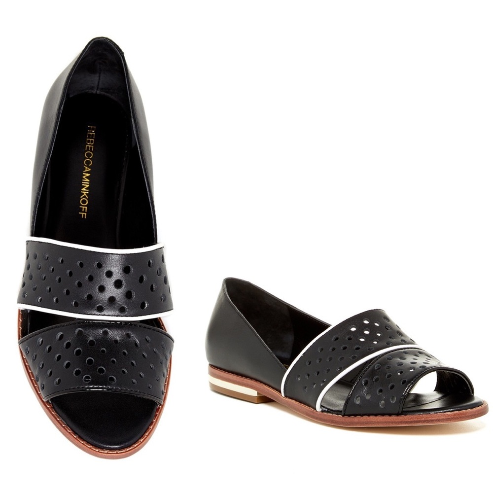 Rebecca Minkoff Perforated Strap Leather Sandals